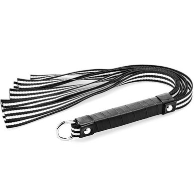 Kunstleder Peitsche - Zenn Black and White Fabric Whip