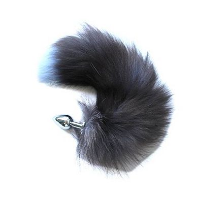 iEFiEL Anal Dildo Bondage Buttplug Fuchsschwanz Butt Plug Aus Edelstahl (Schwarz)