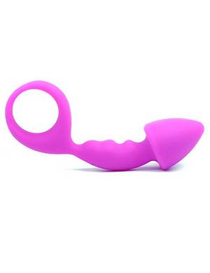 Purple Silicone Curved Comfort Butt Plug
