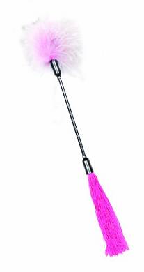 Sportsheets Whip und tickle Peitsche mit Federn in pink/weiß