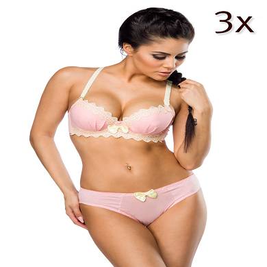 Zweifarbiges BH-Set im 3er Pack