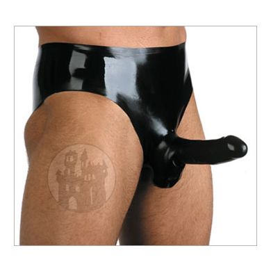 Latex Tanga m. Hodenprser u. Analkondom