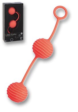 Liebeskugeln Silikon gerillt - Little Frisky Love Balls orange