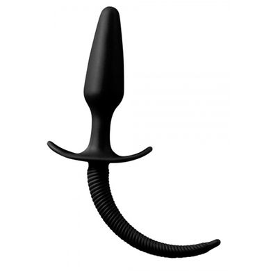 24 x 3 cm Shove Up Silicone Butt Plug mit Riffelschwanz schwarz