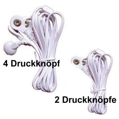 E-Reizstrom Elektroden Kabel 2 oder 4 Druckknöpfe