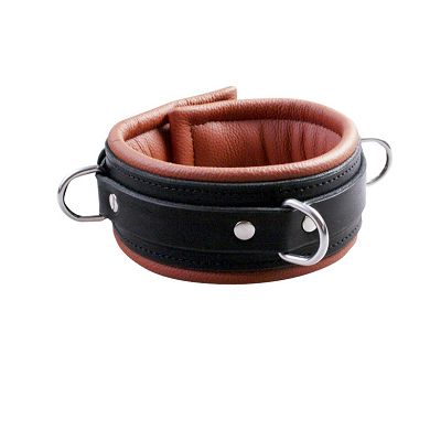 Halsfessel Basic, schwarz/rot