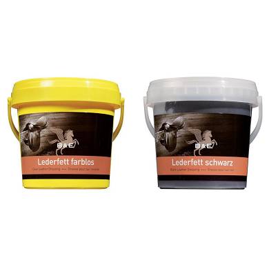 B & E Lederfett 2 x 500 ml - schwarz + farblos - Glattleder Pflege Lederpflege