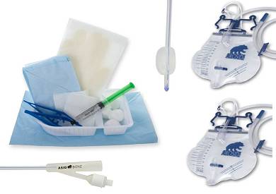 komplettes steriles Katheterset mit Urindrenage 90 cm / 2000 ml Silikonkatheter