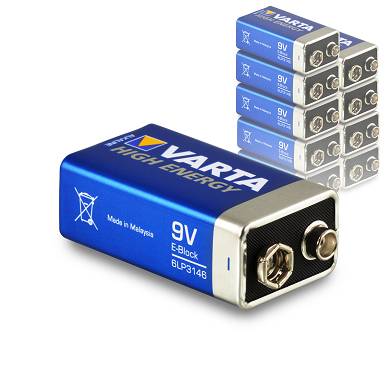 10 x Varta 9V Block High Energy Batterie 6LR61 E-Block Alkaline - 10 Stk