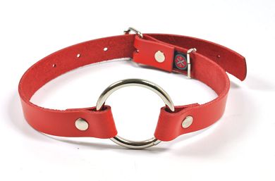 Leder Mundknebel mit ffnungsring ROT