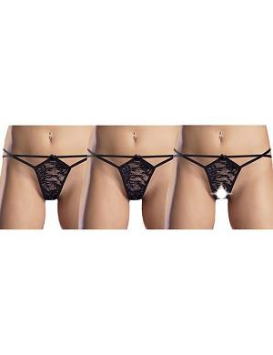 COLLECTION X Elvira String 3er-Pack schwarz