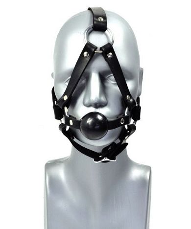 Latex Kopfgeschirr mit Ballknebel