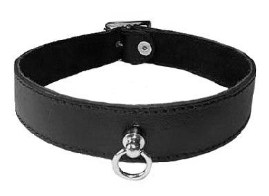 Leder Halsband - mit Ring der O