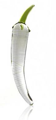 Deluxe Glas Butt Plug hot pepper. Glasdildo mundgeblasen