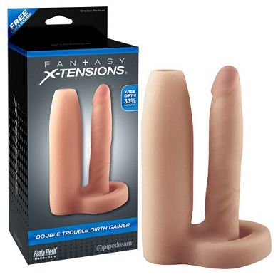 Double Trouble Girth Gainer - offene Penishlle mit Anal-Dildo