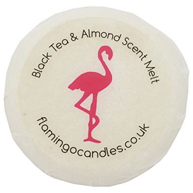 Flamingo Kerze. Sojawachs. Duft: "Black Tee & Almond" Duft Schmelzen. Wei&sz