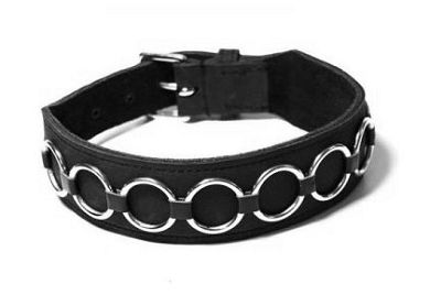 Leder Halsband RINGS