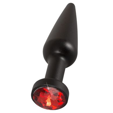 10 x 2,9 cm Butt Jewelery Buttplug black mit rotem Stein