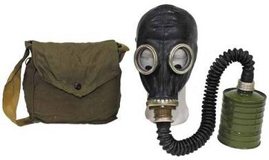 russ. Gasmaske schwarz mit Schlauch, Latex Schutzmaske, Gummimaske NEUWERTIG