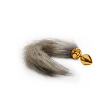 8 x 3 cm Fox Tail Buttplug gold