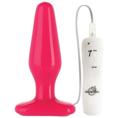 14 x 4 cm Doc Johnson vibrating GLO Butt Plug thick pink