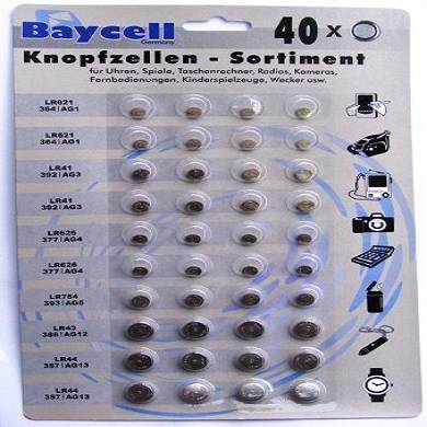 Baycell 12704000 - Knopfzellen Sortiment Baycell 40 teilig