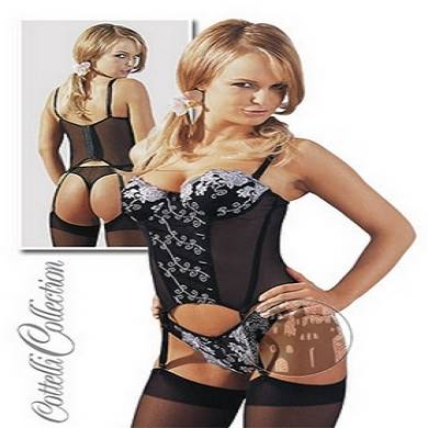 Corsage mit String schwarz/wei