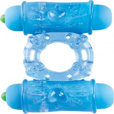 Double Vibrations Bullet Ring - Blau