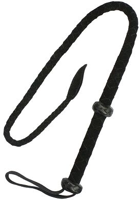 Leder Peitsche schwarz geflochten 90 cm