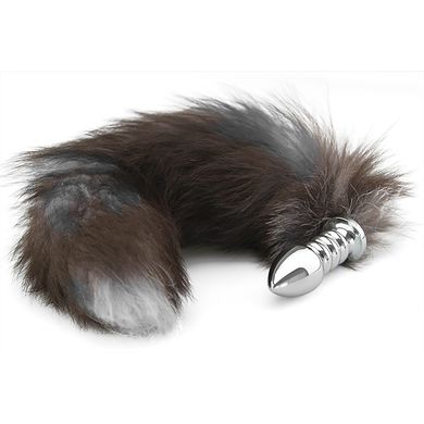  Buttplug Analplug XXL mit aufregendem dunkelbraunen Fell Fuchsschwanz Fox Tail