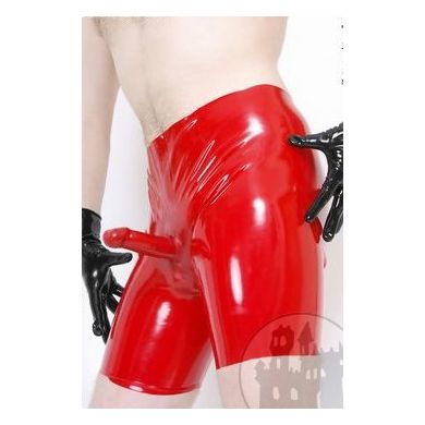 Latex Radlerhose mit Penishlle, getaucht