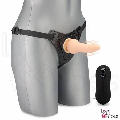 Vibrierender Strap-On-Dildo mit kugelförmiger Basis