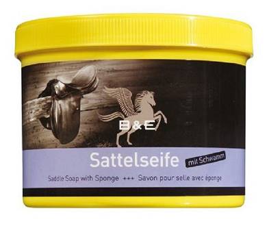 Sattelseife B&E 250 ml mit Schwamm Lederseife mit Glycerin Lederpflege Leder Neu