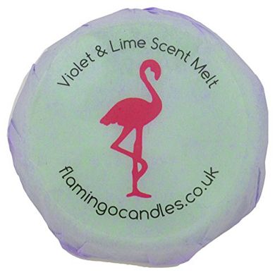 Flamingo Kerze. Sojawachs. Duft: "Violet & Schmelzen. Duft" Lime grün