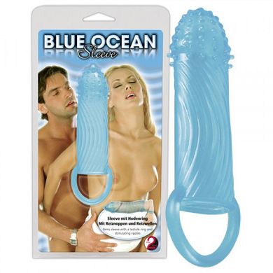 Penissleeve Blue Ocean mit Hodenring