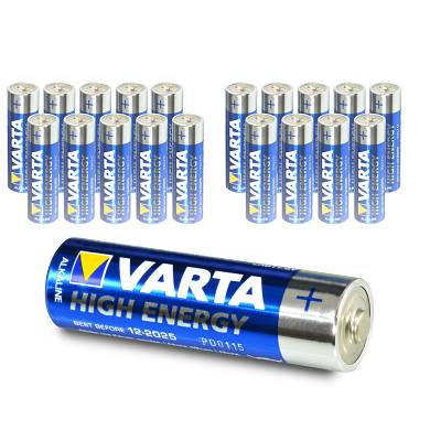 20x Varta AA High Energy Mignon LR06 Batterie - 2850mAh 1,5V Alkaline - 20 Stück