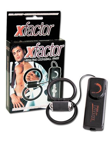 X-Factor: Penis-Hoden-Ring mit Vibration, schwarz