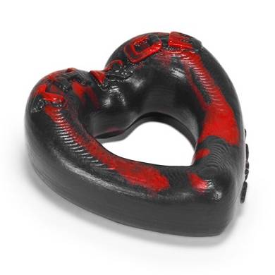 Oxballs Herz-Cockring - Rot/Schwarz