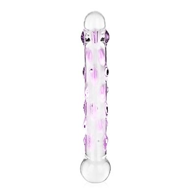 Glas Dildo mit Noppen, 20,5 cm
