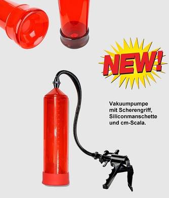 Vakuum Pumpe Penispumpe Potenzpumpe 14te FirePump RED SCALA mit Scherengriff