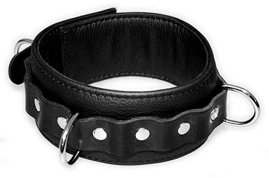 Leder Halsfessel BASIC - schwarz