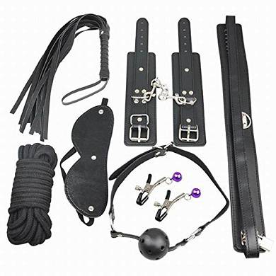 Lemonda® 7Pcs Set Adult Leder Bondage Restraint Set Spielzeug