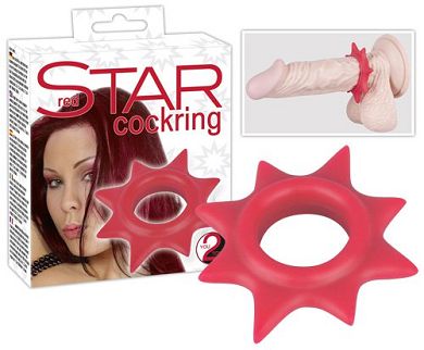 Cockring Star - Penisring Stern - Rot