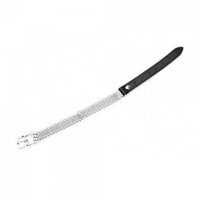 Kettenhalsband mit Gurt - 42 cm - in Silber