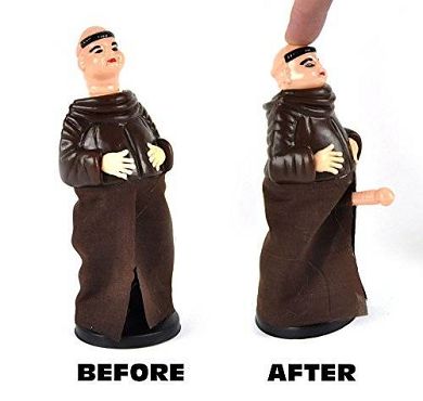 Scherzartikel erotischer Mönch.Merry Monk.Kunststoff-Push Figur ca. 19 cm groß