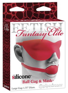Fetish Fantasy Gag large & Love Mask Silicon red