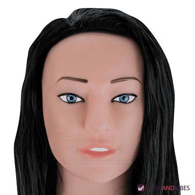 Brünette Sexpuppe mit Vibration & 3D-Gesicht