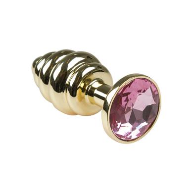 Geriffelter Buttplug aus Aluminium in Gold