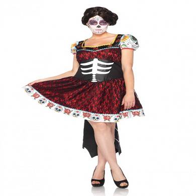 Dia de los Muertos Darling- Kostüm Set 2TLG.-Queensize