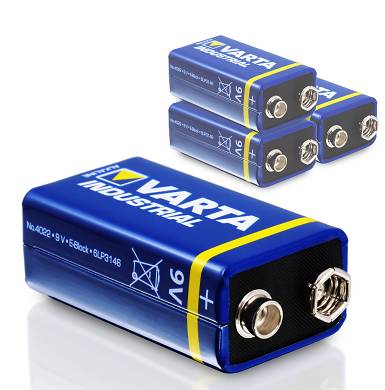 4x Varta 9V Block Batterie 6LR61 550mAh E-Block Alkaline Industrial 4 Stk